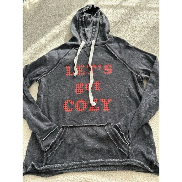 Grayson Threads Vintage Feel Lightweight Heather Gray Hoodie Top Size M - Picture 3 of 7